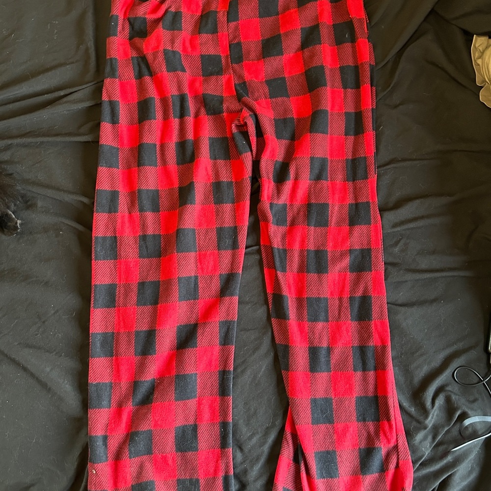 Red and black checkered fleece pajama pants. Women’s 1X